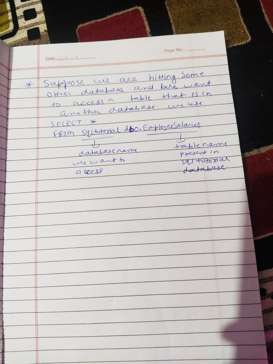 Rishabh79349870's tweet image. Day 1 of #30daysoflearning 
Learnt about
1) creating table and inserting values in it
2)SELECT statement and various other  variations of it like 
 DISTINCT,COUNT ,AS
3)also learnt how to find MAX,MIN,AVG
4)How to access a table if it is in another database
@Alex_TheAnalyst  OG👑