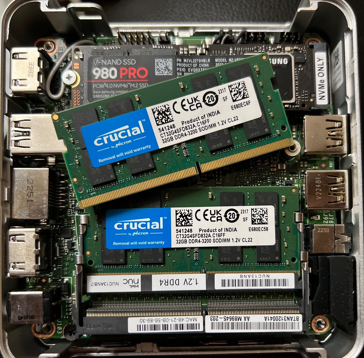 RohitYadavCloud's tweet image. Imported latest NUC13 pro desk sample only to find some components were “Made in India” 😅 #onprem #homelab #CloudStack