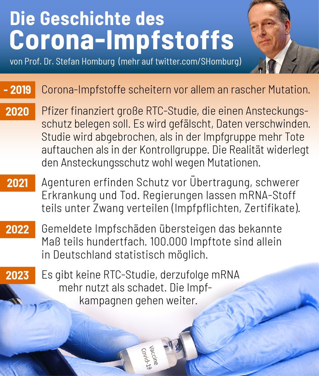 SHomburg's tweet photo. Warnrufe von Feigl-Ding und Lauterbach, #Maskenpflicht und Variante "Eris": Die nächste Impfsaison naht, Millionen Dosen müssen raus.

Dieses Poster fasst zusammen, was im bereits durch Links belegt wurde. Zeigen Sie es unsicheren Bekannten. https://t.co/Mf3XUElPFO