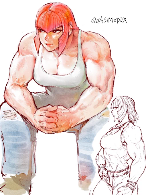 Casual Marisa with wife beater and jeans #StreetFighter6 