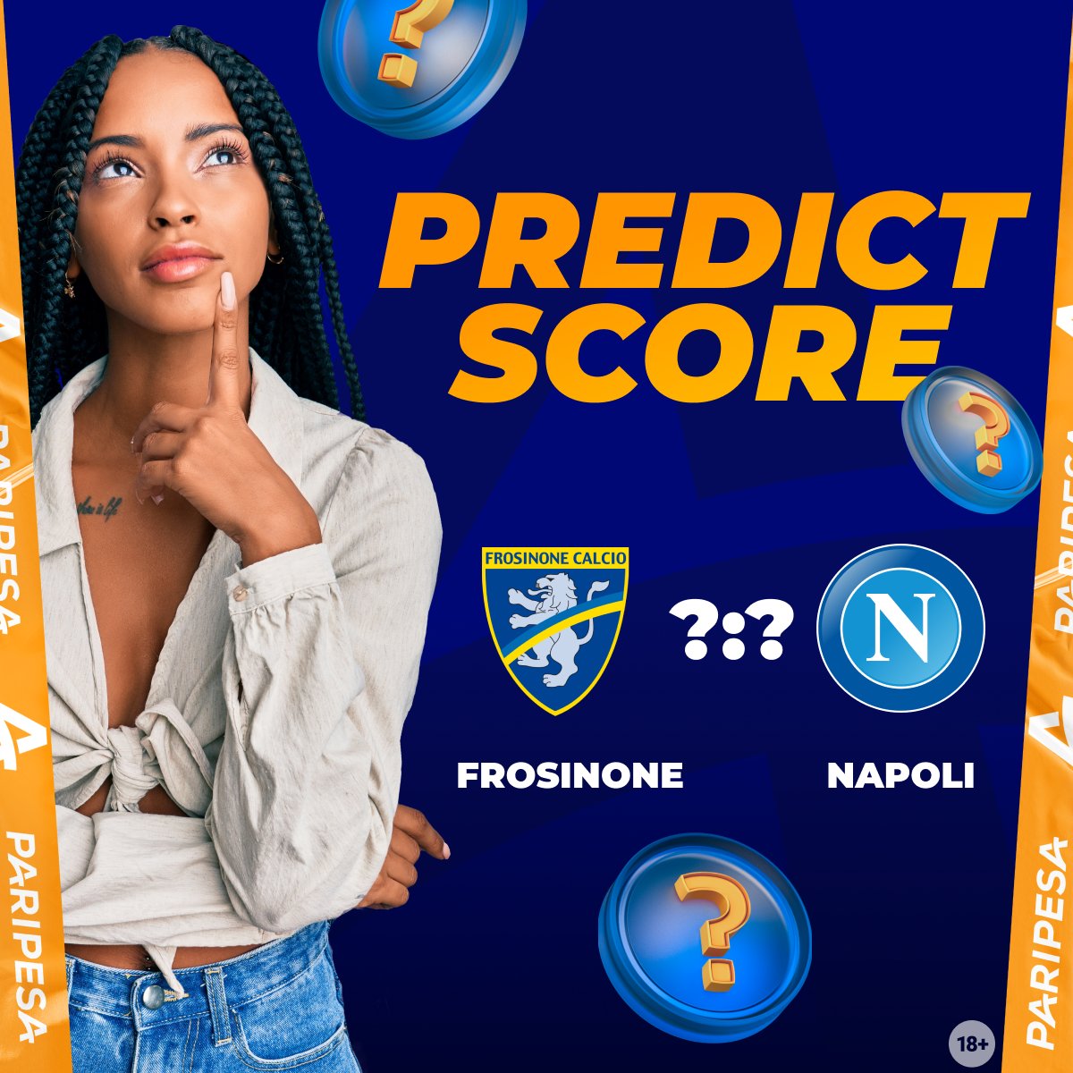 paripesa's tweet image. 📢 Predict score!

🍕 Serie A starts
⚽Frosinone takes on Napoli

#seriea #predictscore
