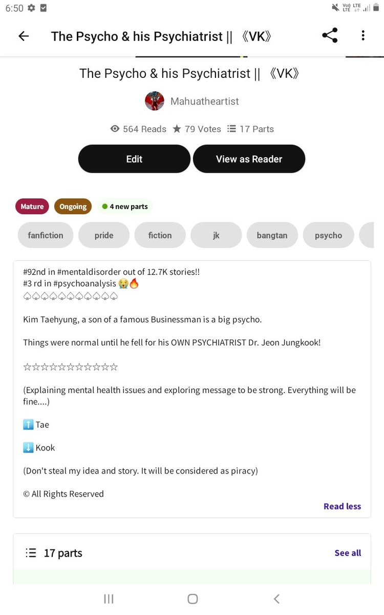 mahua_writer's tweet photo. #taekook New FF available on wattpad!
Thank you for 500+ readers ๐
#taekookau #taehyung #jungkook #bts #btsff #btsfanfic #fanfiction #author #ffwriter #army https://t.co/6yv4QJvnwy
