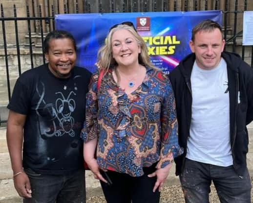 Cllr Julie Stevenson (@cllrjulies) on Twitter photo Brilliant morning watching <a href="/ArtofTonyNero/">Tony Nero</a> and <a href="/NYCES_/">Nathan ‘Nyces’ Murdoch</a> create their Star Wars themed street art at <a href="/pborocathedral/">Peterborough Cathedral</a>. What a thrill to watch these two great artists at work. #UnofficialGalaxies Brilliant morning watching <a href="/ArtofTonyNero/">Tony Nero</a> and <a href="/NYCES_/">Nathan ‘Nyces’ Murdoch</a> create their Star Wars themed street art at <a href="/pborocathedral/">Peterborough Cathedral</a>. What a thrill to watch these two great artists at work. #UnofficialGalaxies