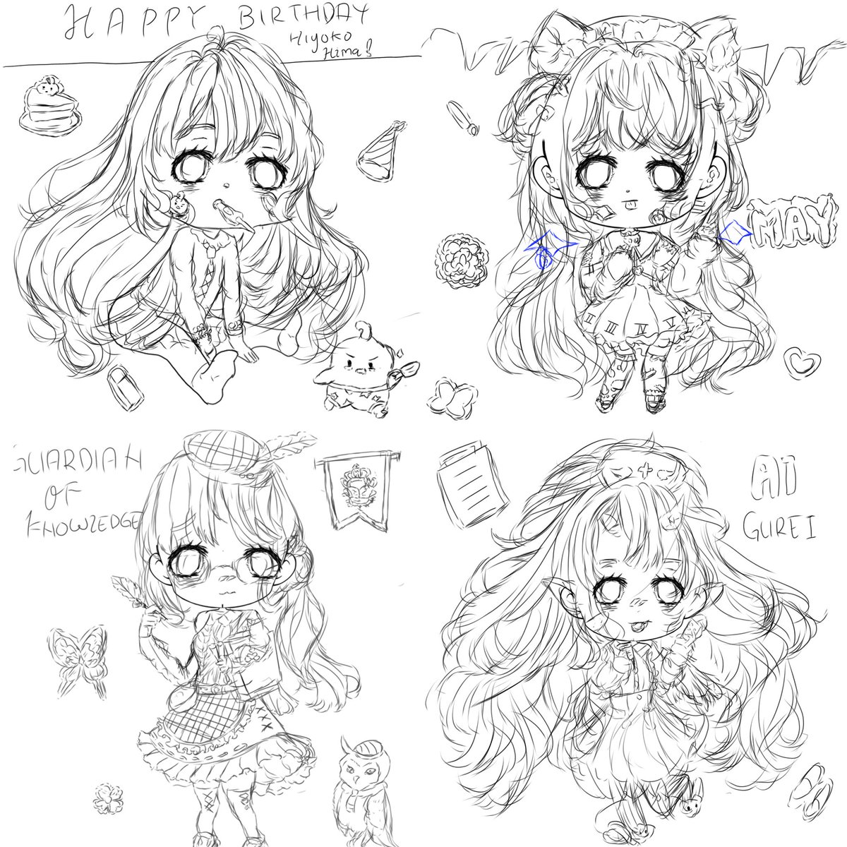 lyfe_dessert's tweet photo. Some chibi wips for @hiyoko.hima
@trytryagain_ @eggutarto @iamyashimio 💜💜
Comment for #artmoots
#chibiart #trytry #ocart #sketch #artmoots https://t.co/Y2MibtQgLj