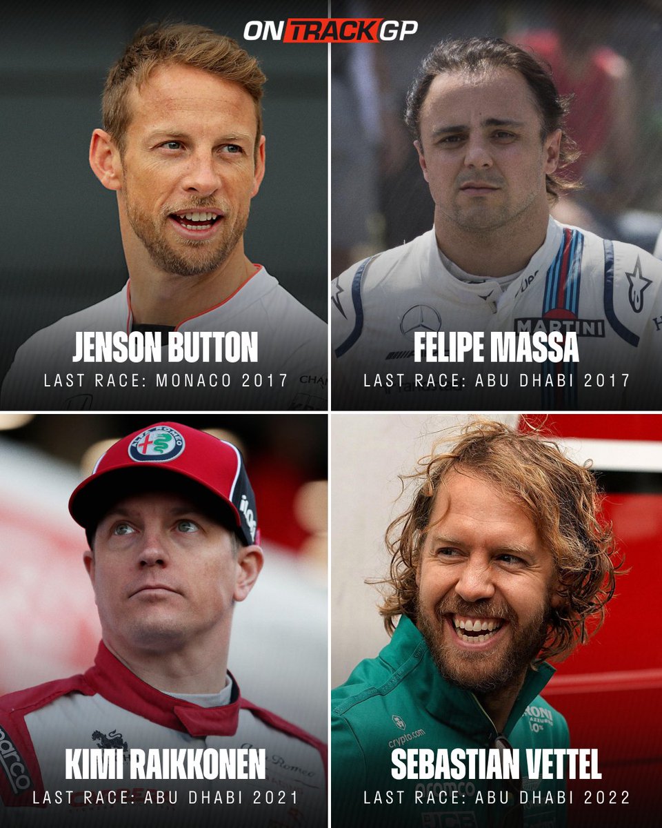 Planet_F1's tweet photo. Which one of these recently-retired F1 veterans would you choose for a surprise return to the grid? 🤔

#Button #Massa #Raikkonen #Vettel #F1 #Formula1 https://t.co/fjSYVAv93J