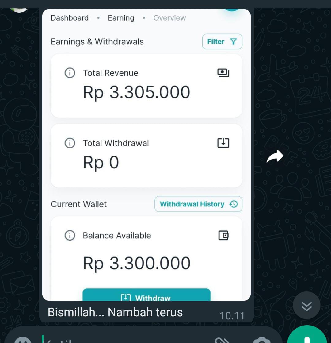 Barusan dapat info dari salah satu peserta batch sebelumnya. 💸 💸

Full dari rumah, full modal laptop aja &amp; komitmen. Bukan affiliate, bukan reseller, bukan mlm. #zonauang

Ada yang mau senasib juga? Sini aku kasih tau caranya.