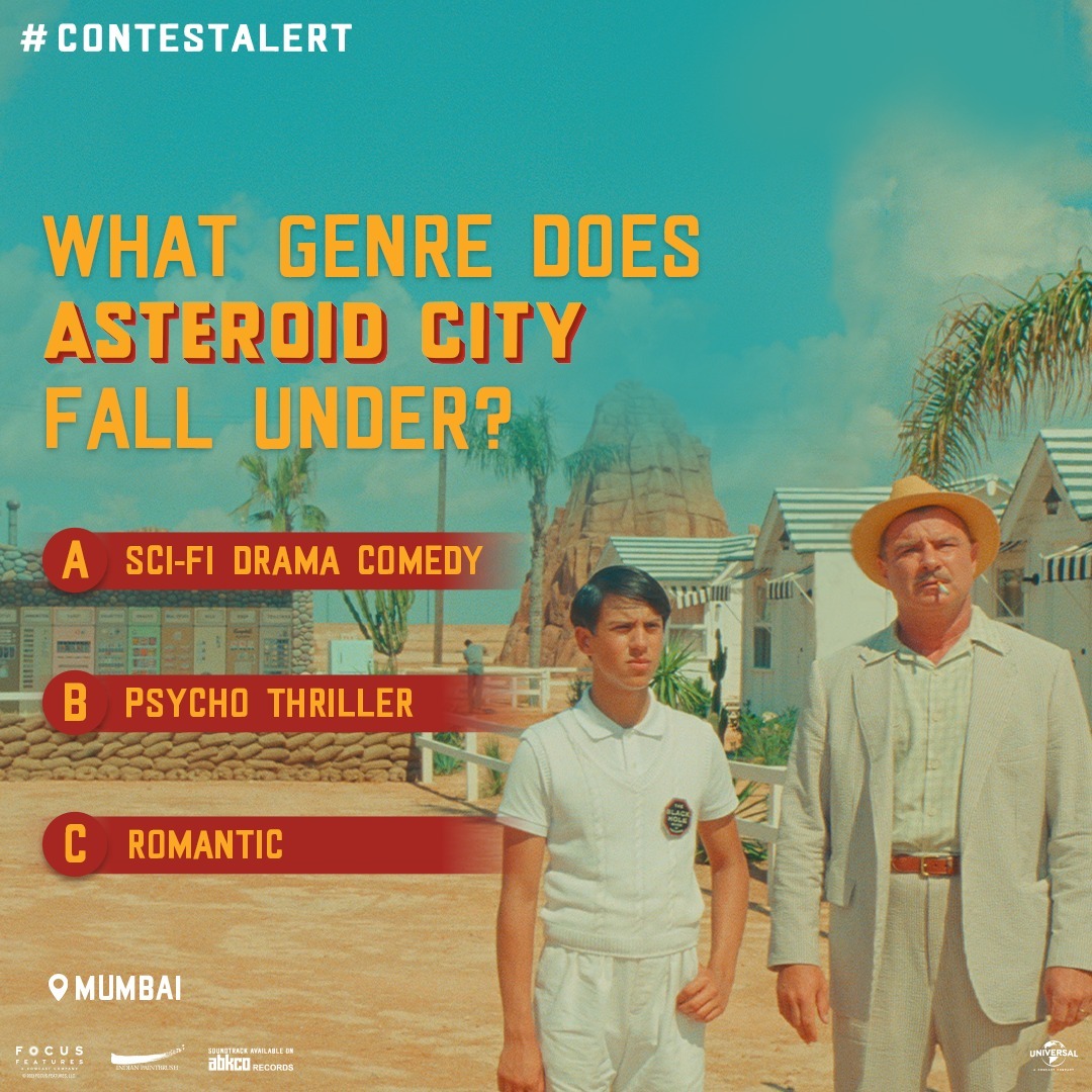 #ContestAlert
Wes Anderson is coming to the theatres and we are prepared. We hope you are too! Answer the question in the post and be the lucky winner to attend the Mumbai premiere of Asteroid City! 

Hurry, participate now!
