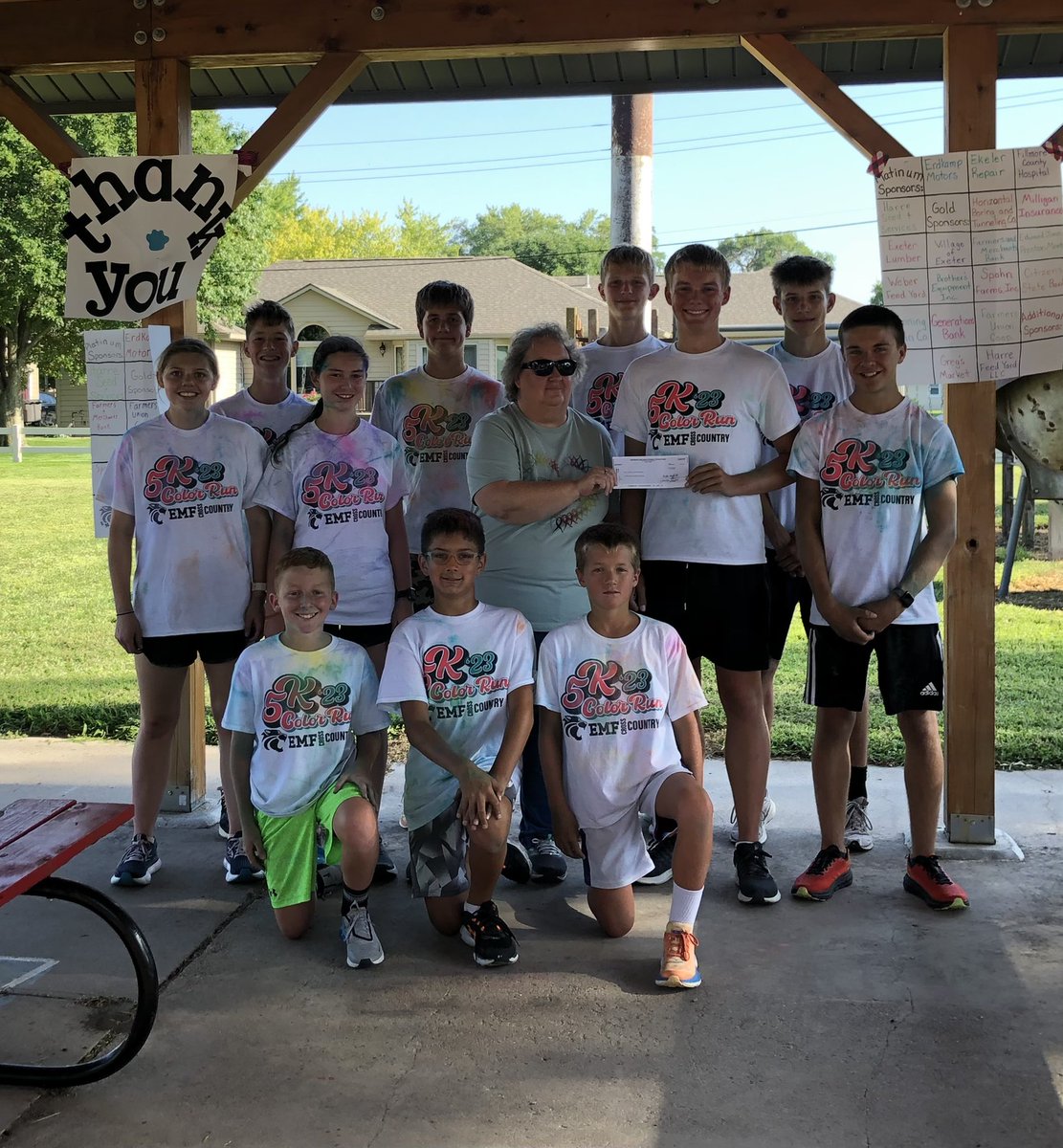 LisaKanode's tweet photo. #emfbobcats timed trial, 5K Color Run and Donation to Fillmore County Cancer Conquerors!  All in one Great Night!  🐾🏃 https://t.co/7dOinVW2fu