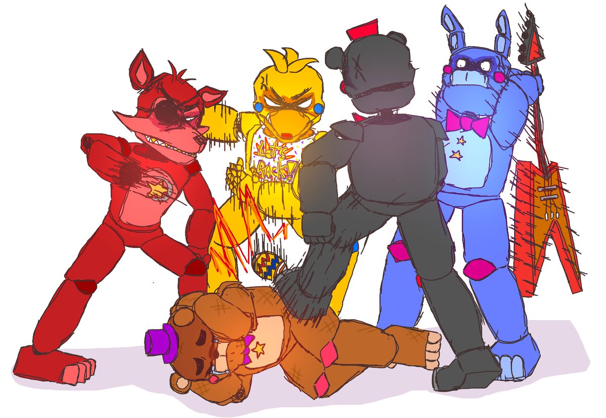 dika_bruh's tweet photo. 락스타 프레디 패는 4인방

#FNAF #FFPS https://t.co/K9I0FUNFZB