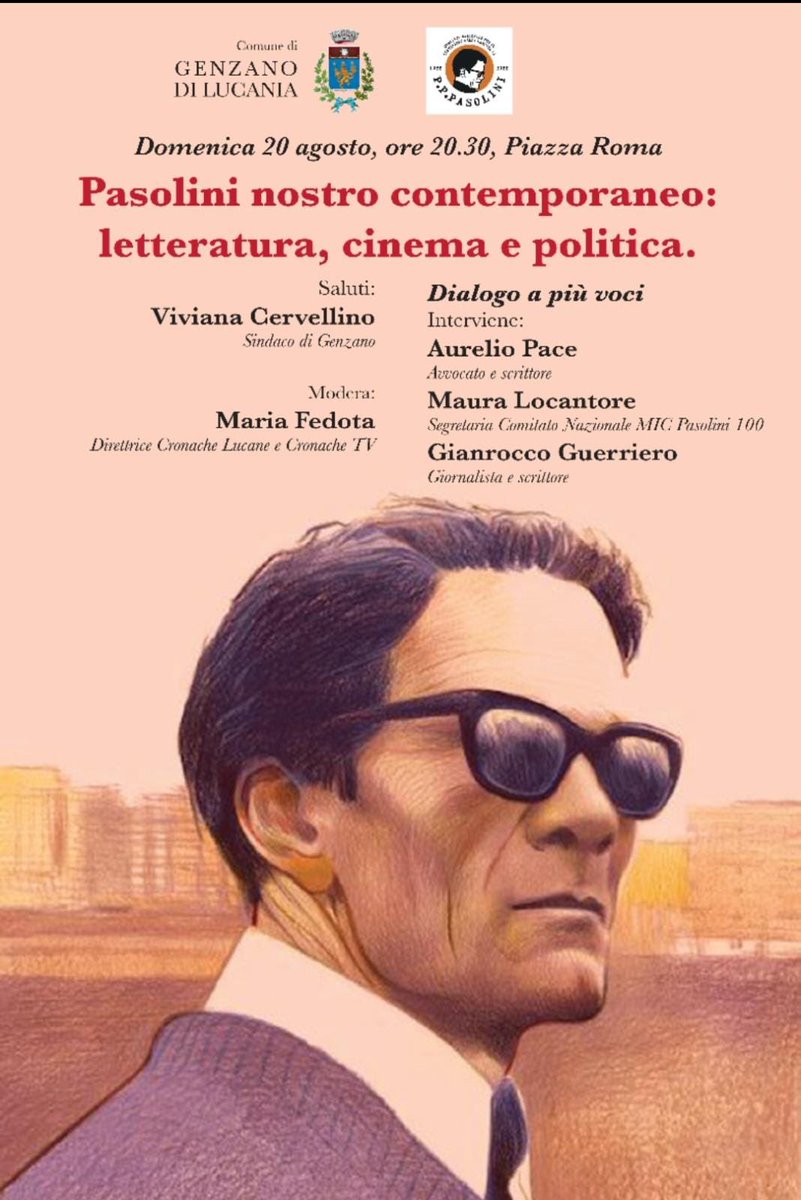 PPPasolini100's tweet photo. Domani sera ore 20.30 a Genzano, un interessante confronto sulla contemporaneità letteraria e non solo…#savethedate https://t.co/kcJ9Df522m