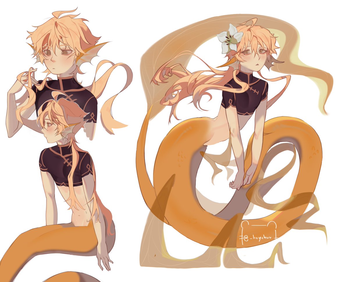 _lizychuu's tweet image. here is my mermay piece 3 months later i got lazyy (●´⌓`●)
#Aether #mermay #GenshinImpact
