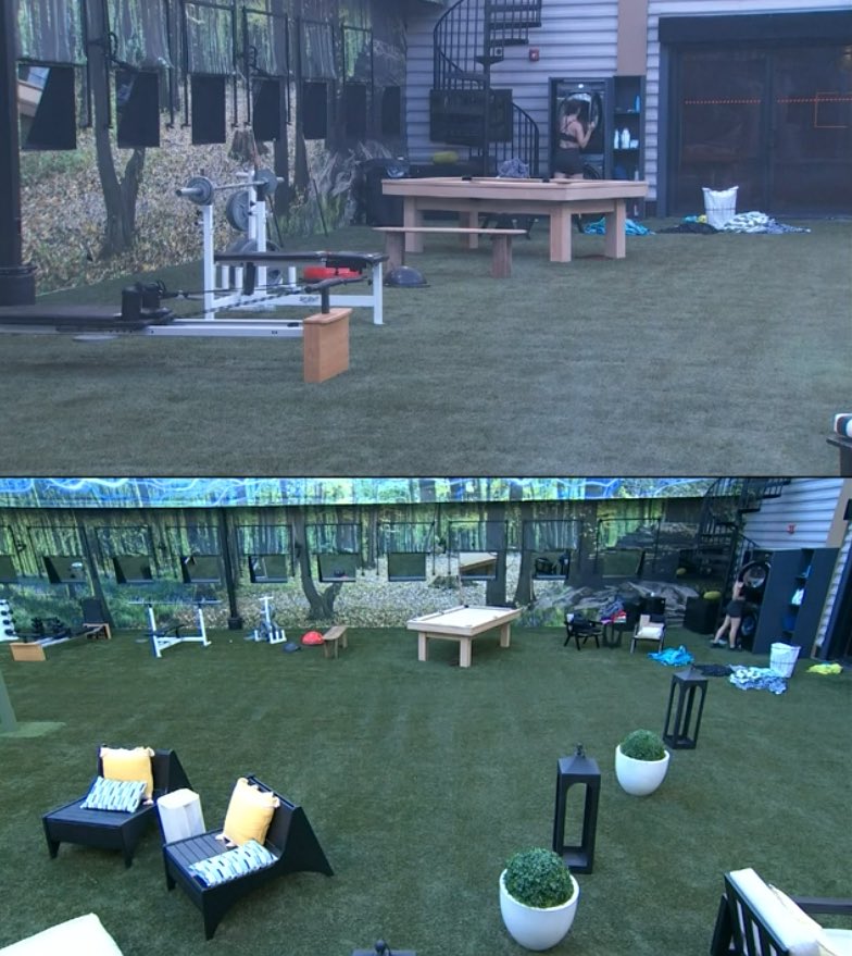 TVtater's tweet photo. Oh yea! They got the backyard (for now.) Hope they enjoy and appreciate it… #BB25 #DoLaundry #Quickly https://t.co/Hk5qZObphK