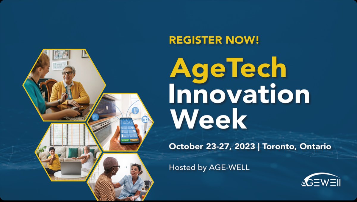 Join us for AgeTech Innovation Week, hosted by <a href="/AGEWELL_NCE/">AGE-WELL</a> to meet and share ideas with #AgeTech experts from around the globe, discover innovations that will shape the future of aging, and more.

Register now at: agetechinnovationweek.com #ATIW2023