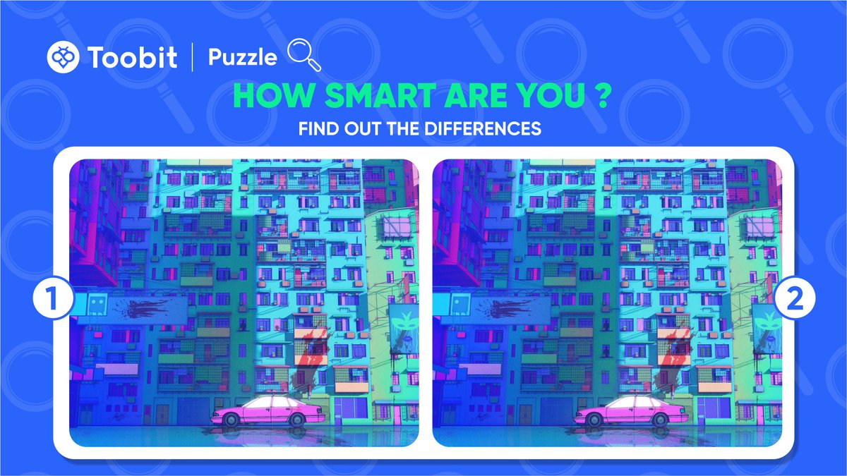 Toobit_official's tweet image. How smart are you? spot the differences in this picture  😉

▶️ Send a screenshot📲 if you find them
🏷️ Tag 5 people &amp;amp; follow 
@Toobit_official

🤩 10 correct responses with the most likes will receive $10 each 🤑

#ToobitPuzzle #cryptopuzzle #fridayfun #Cryptogiveaway