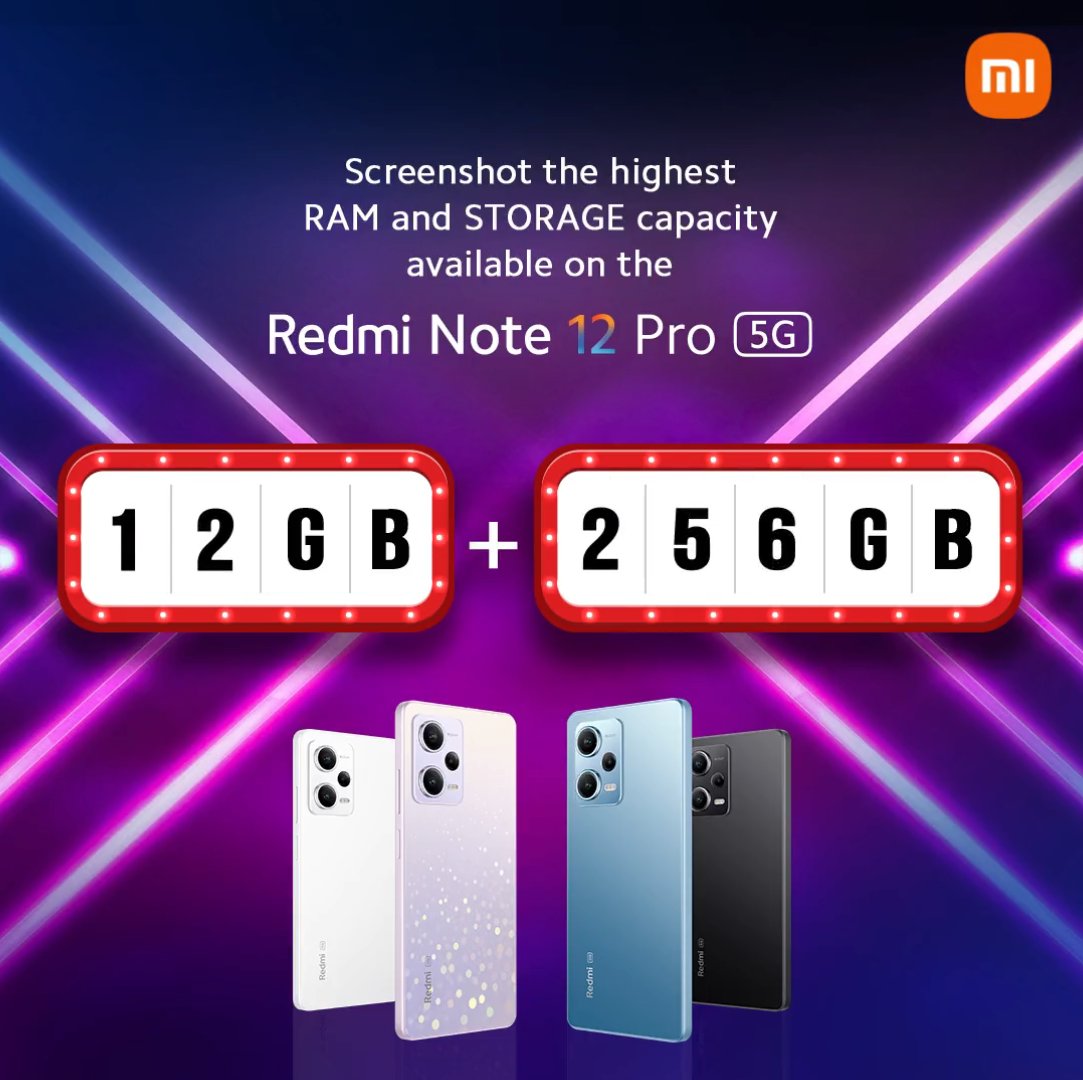 imsampro's tweet image. 12GB RAM + 256GB Storage

#RedmiNote12Pro5G #SuperRAM #redmi #redmiIndia #imsampro @imsampro @RedmiIndia
