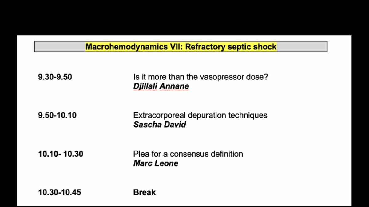 Out next IV Hemodynamic Monitoring and Tissue Perfusion International (online/bilingual) Course is close!! Antoine Vieillard Baron, Marc Leone, Sascha David, Djillali Annane! 42 speakers. Take a look! 💪 Not to be missed! Refractory Septic Shock!