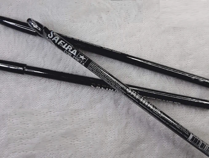 Lápis Delineador Para Olhos Safira Linha Basic Preto Com Apontador