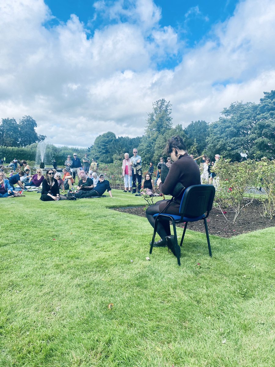 KilkennyArts's tweet photo. The absolutely superb @brichaimbeul playing at the Rose Garden at @kkcastleOPW as part of our Secret Garden Music Series.
#KAF50 https://t.co/tV04AkrGgL