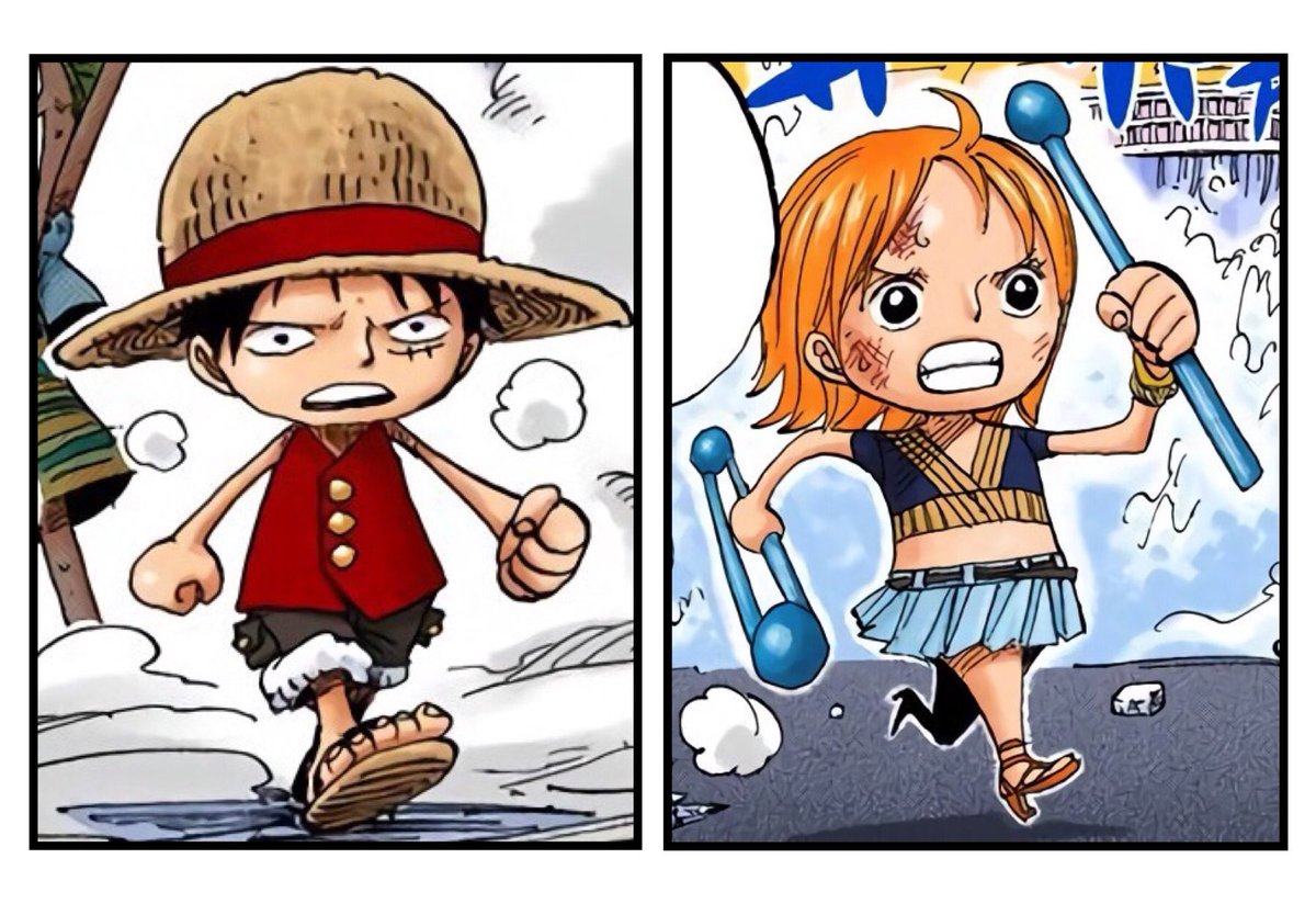 Mini Luffy and Nami in Enies Lobby
#ONEPIECE