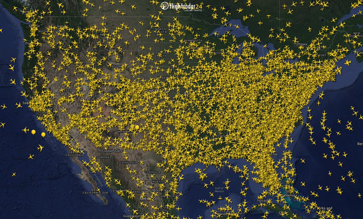 Today marks the 152nd birthday of Orville Wright and, since 1939, #NationalAviationDay in the United States. We’re tracking 8,000 flights in the skies above the US right now.