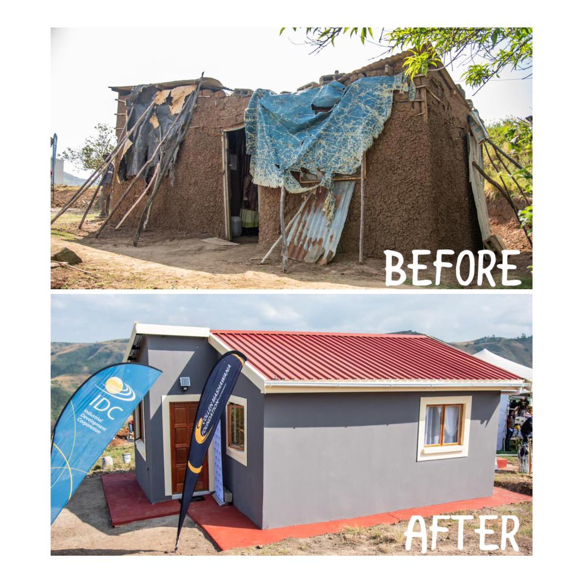 collenmashawane's tweet image. It took us 4 weeks to build this beautiful safe home for Gogo Majola. Ri vha tamela mashudu #kznfloods