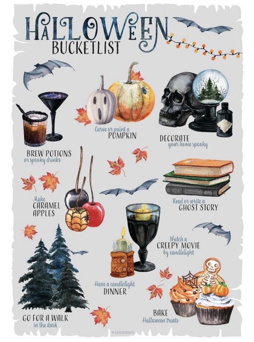 JessfromTO's tweet photo. With spooky szn snd fall right around the corner. Thought everyone would like some ideas! Seen this on IG #halloweenbucketlist https://t.co/tQqK6rxcyx