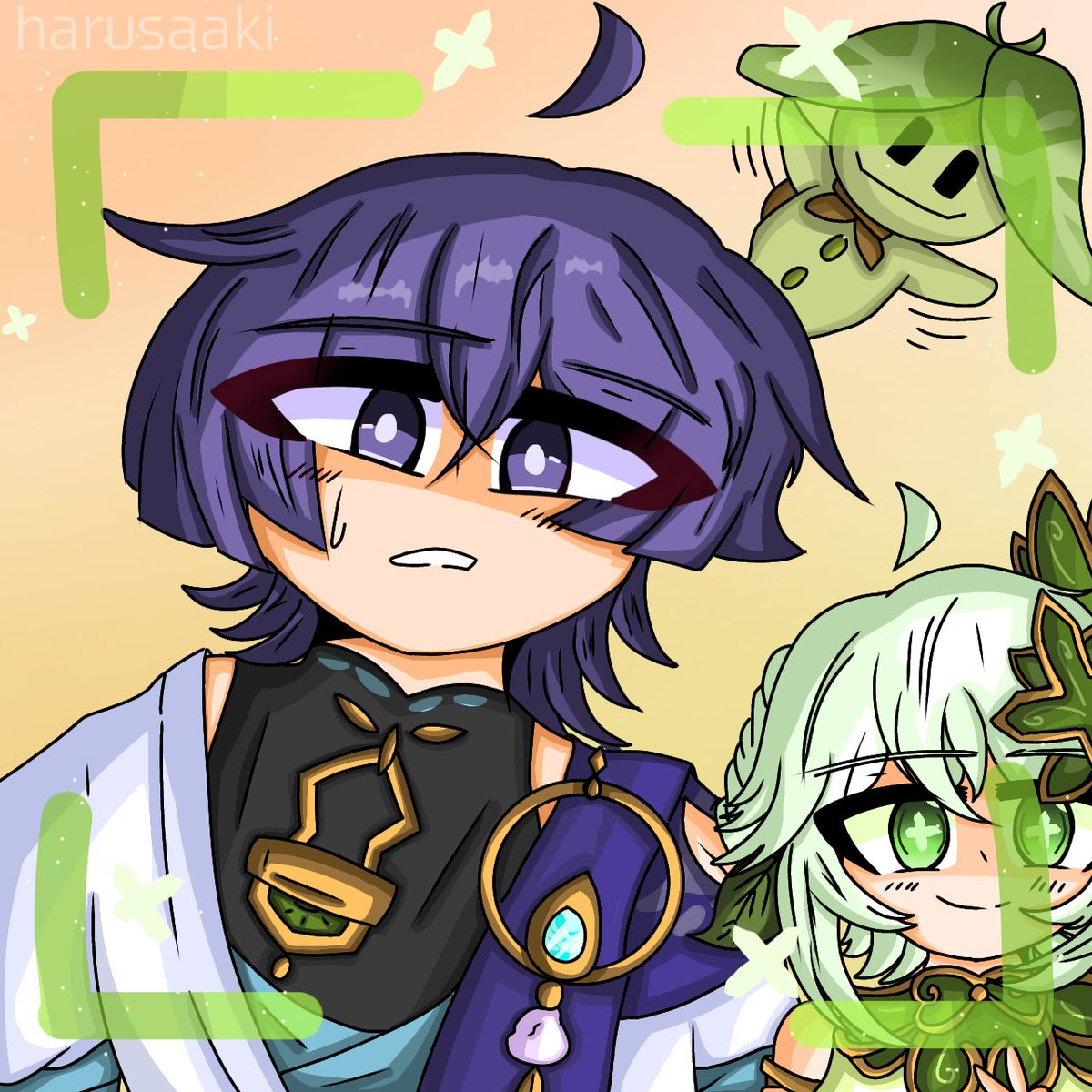 haru_saaki's tweet photo. AHHHHHHHHHH!! I DID IT! I LOVE IT SO MUCH!! #scaramouche #wanderer #kunikuzushi #Nahida #Kabukimono https://t.co/A0VaOsd2UF