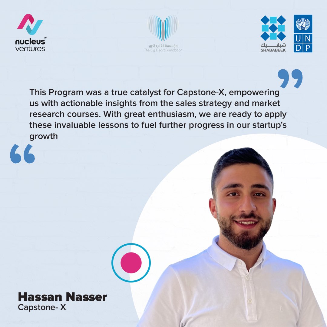 From Startup Vision to Reality: Capstone-X's Success Journey!
The program is part of the "Empowering Youth through Transformative Entrepreneurship Support" project, implemented by UNDP Lebanon under UNDP Youth Empowerment, Engagement &amp; Knowledge Project - SHABABEEK