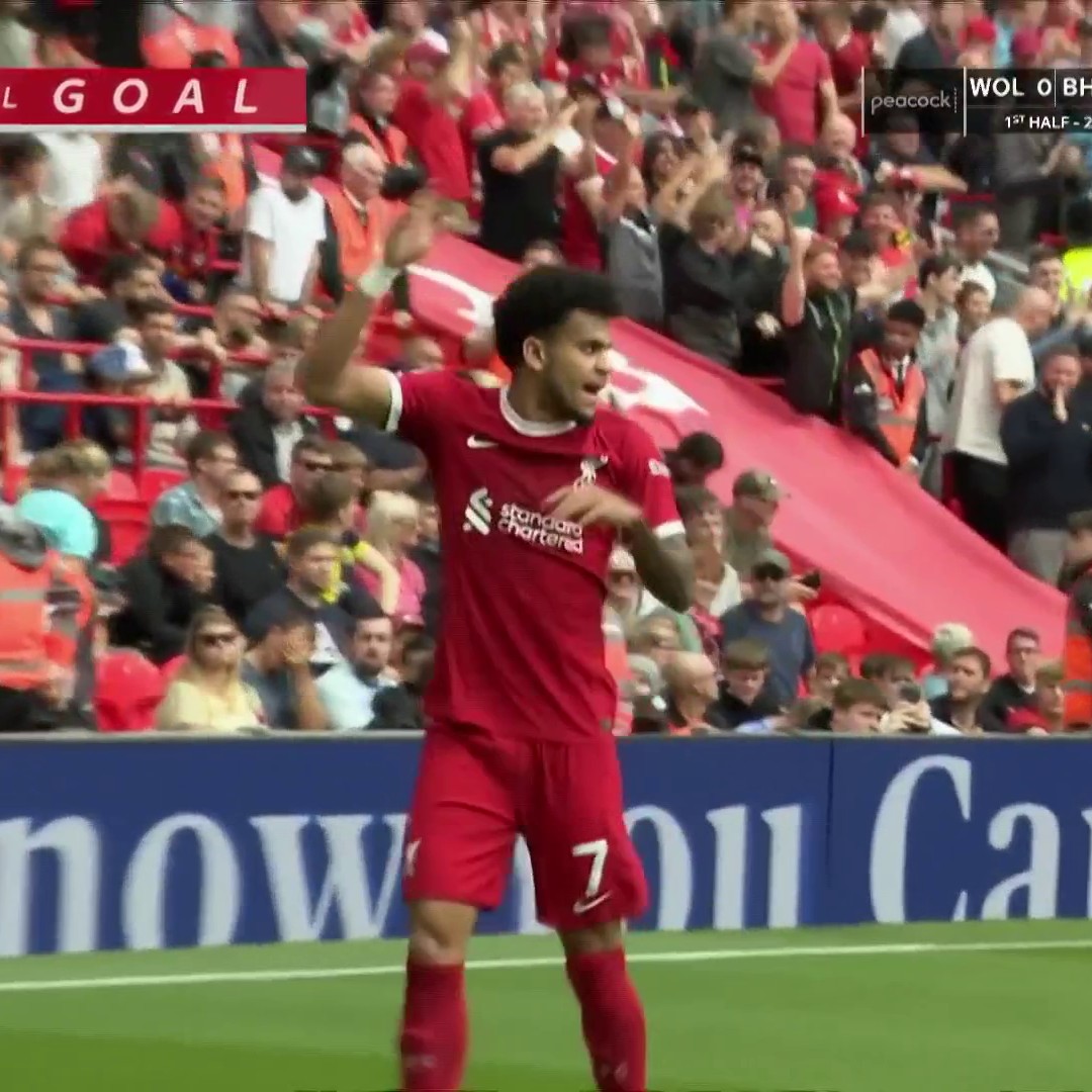 Liverpool are level after this BRILLIANT finish from Luis Diaz! 🔥 #LFC📺 @USANetwork”