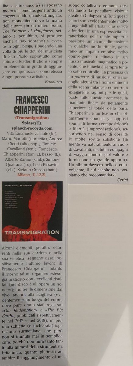 Transmigration on <a href="/musica_jazz/">Musica Jazz </a> (August 23): enjoy reading.