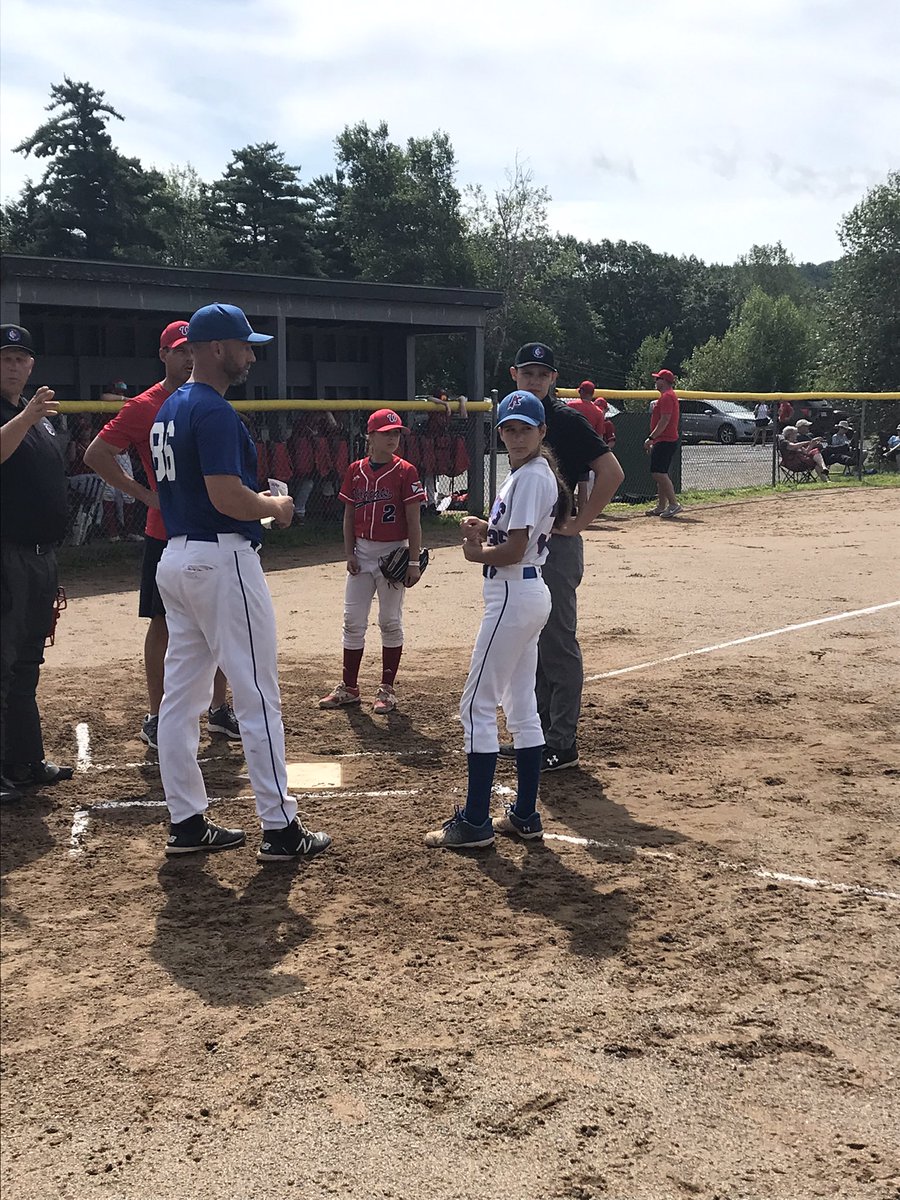 U11AAA Provincials about to get underway in Bridgewater. Captains Chloe and Jordan at the plate meeting. <a href="/baseball_ns/">Baseball Nova Scotia</a> <a href="/ddmba1/">DDMBA</a>