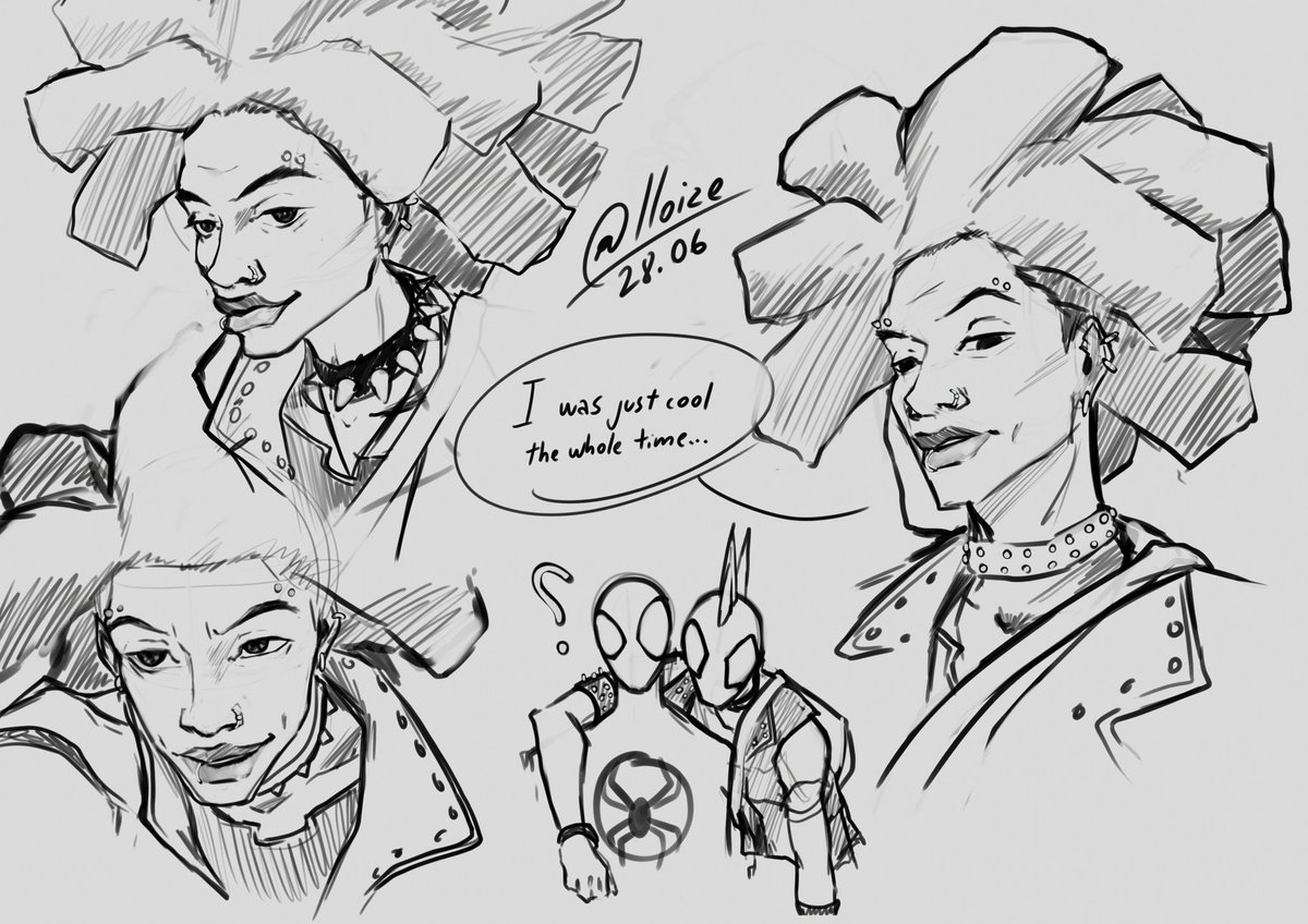 lloizee's tweet image. 28.06.23 practice

#SpiderVerse #fanart #sketch #HobieBrown