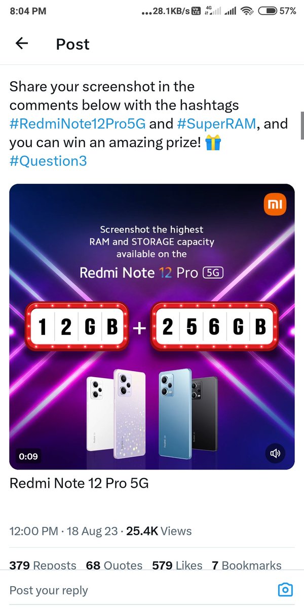 amansharmasem's tweet image. My Screenshot #RedmiNote12 #RedmiNote12Pro5G #SuperRAM #LIVBOU
#Question3 @RedmiIndia