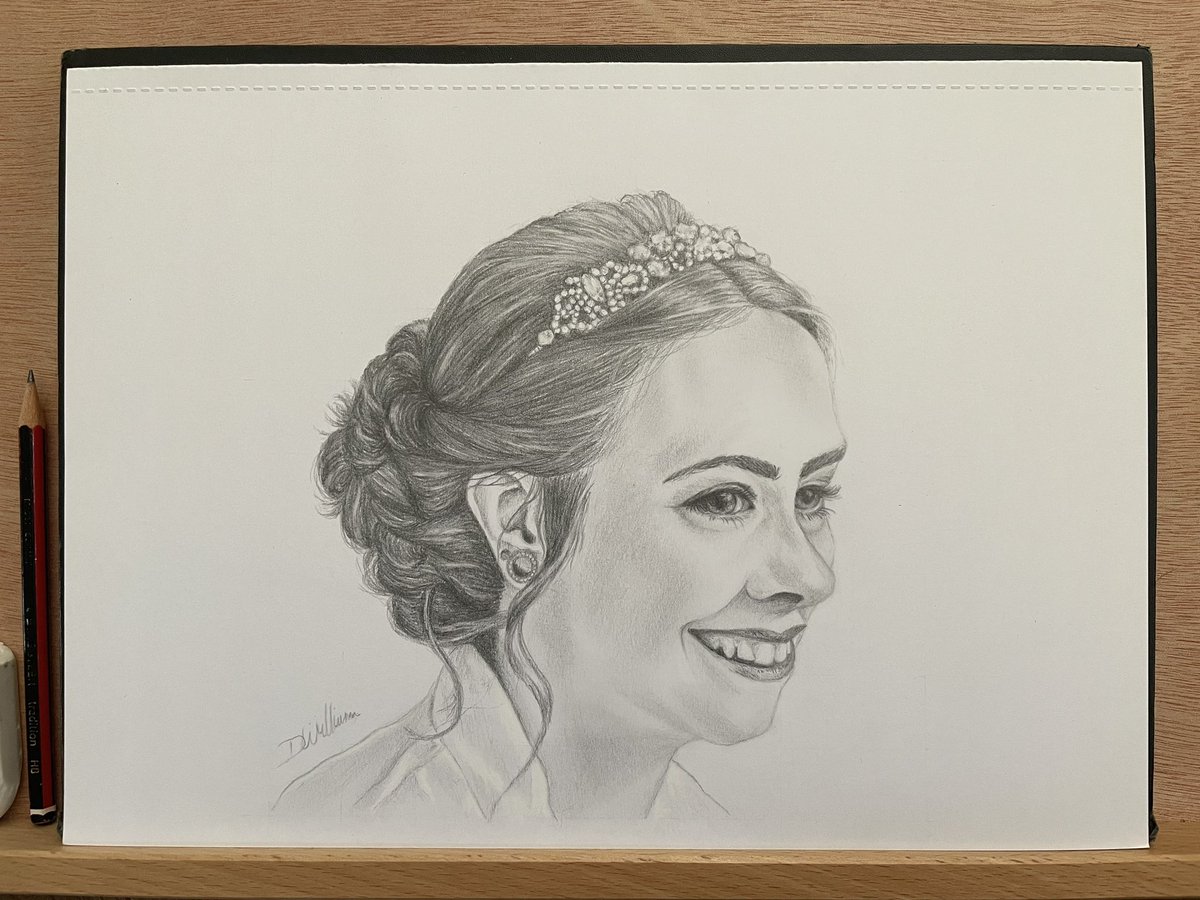 Self portrait ~ Using pencil Reference: Photo from my wedding day. Time taken: 6 hours For my first ever self portrait I’m extremely happy with how it turned out, and I think the experience has really helped me build as an artist. #selfportrait #portraitdrawing #arttwt #artist