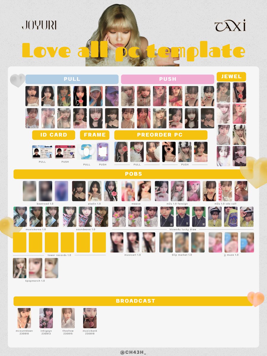 JO YURI “ LOVE ALL ” POBS TEMPLATE 🌟m2u 1.0 fansign / video