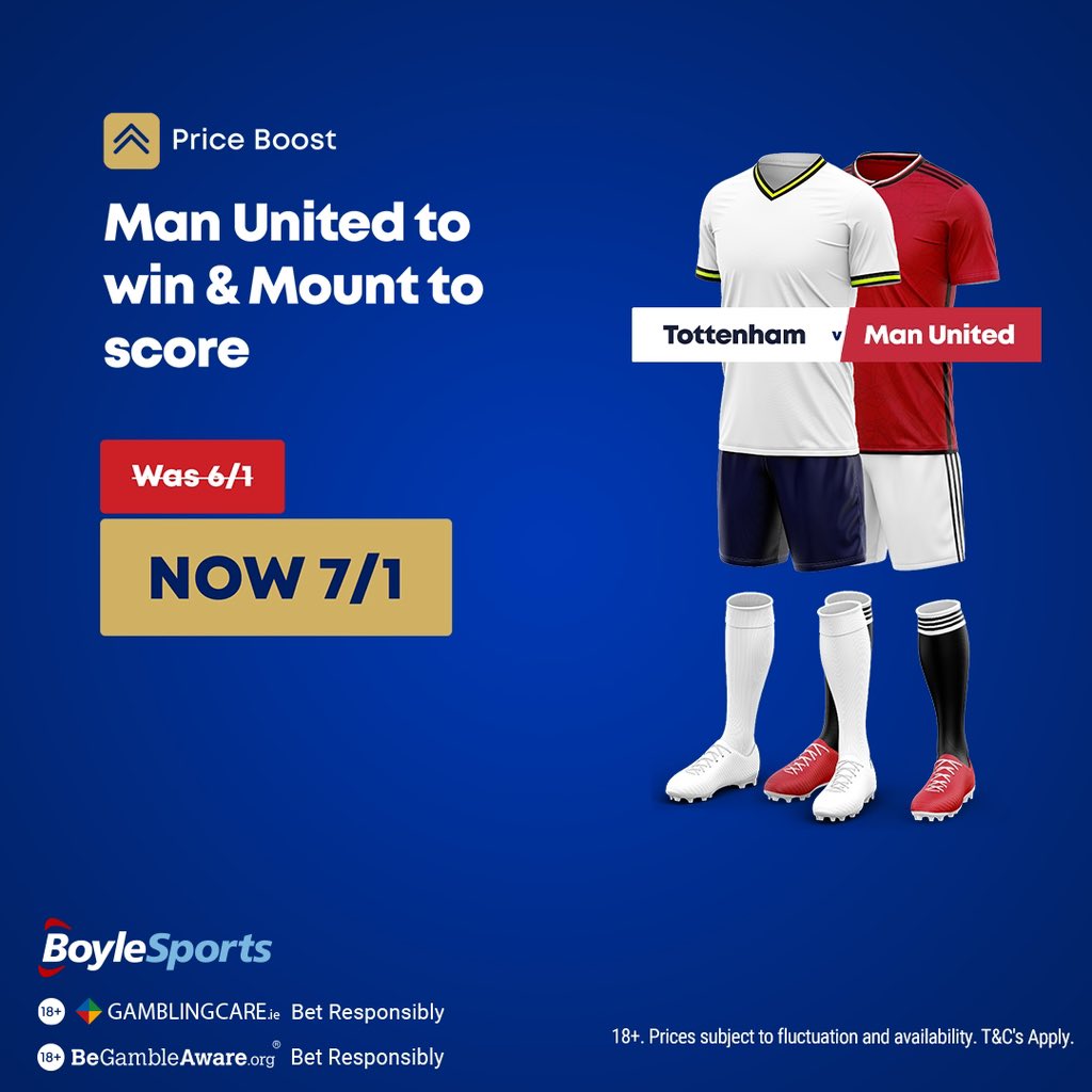 GambIingPro's tweet image. 🔴 Six points from six to start the season for the Red Devils?

📈 Man Utd to best Spurs and Mount to score was 6/1, NOW 7/1!

👉 ads.boylesports.com/redirect.aspx?…

18+ | T&amp;amp;Cs | Bet responsibly | BeGambleAware.org | GamblingCare.ie