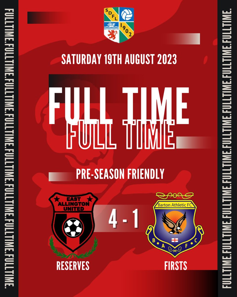 FT result from Poole Lane - a win for the Ressies 4-1
⚽ Jake Blamey
⚽ Zak Jones 
⚽ Rob Hutchings 
⚽ Sam Quick 

Thanks for the game Barton Athletic Football Club and good luck for the season ahead

#sdfl #Pirates #eastallington

🔴⚫🏴‍☠️⚽