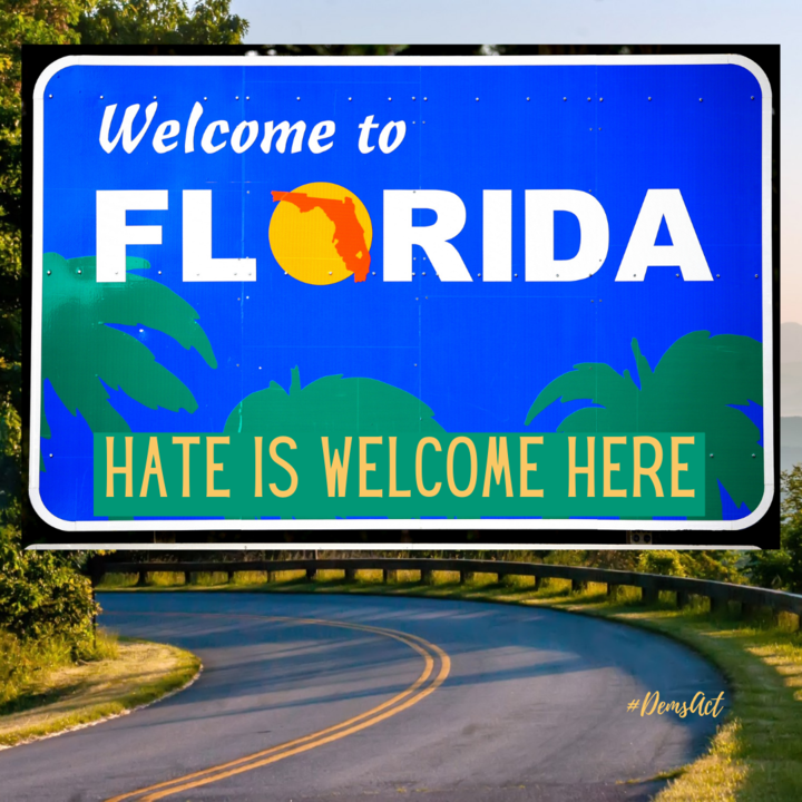 FeistyLibLady's tweet photo. Ron DeSantis wants to be president of the USA.

Fascist Ron has turned the beautiful state of Florida into a state where hatred thrives.

The state is now home to 68 hate groups and 47 of them are white supremacy groups. He gives them cover and they give him support.

Just like Nazi leaders, Ron is using censorship and propaganda to ban books, truth in history and the LGBTQ community everywhere he can in the state.

Ron fights for inequality every damn day.

Americans cannot let such a man lead America. We are so much better than Fascist Ron and his followers.

We have to be better than this POS. Democracy depends on it.
#StopGopLies
#BidenHarris2024 
#FreshResists