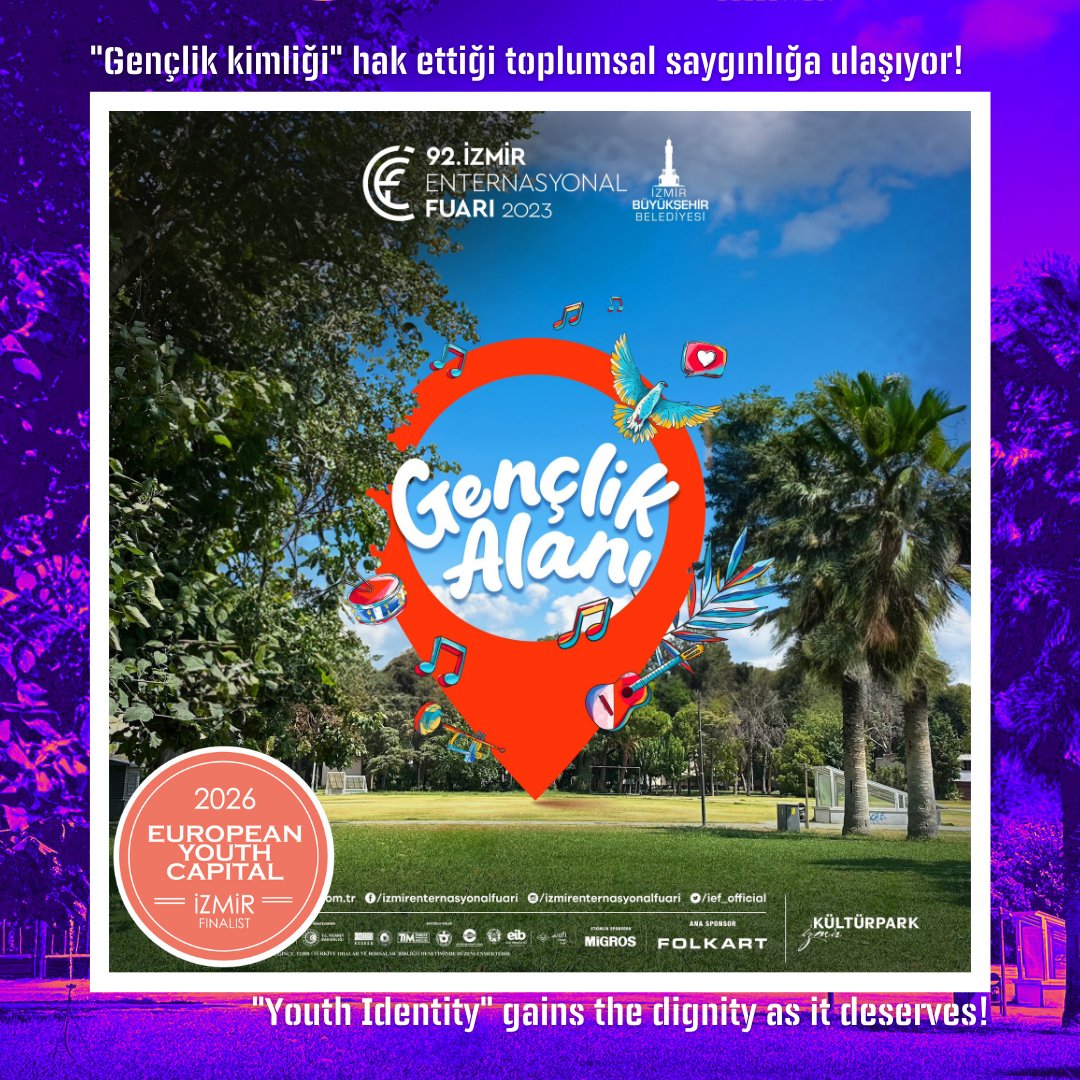 Gençler 1-10 Eylül'de 92. İzmir Enternasyonel Fuarı Gençlik Alanında buluşuyor!

Gençlik alanı Kaskatlı Havuz arkası Ahşap Sahne önünde!

#AvrupaGençlikBaşkenti #eycizmir #izmir #agbizmir2026 #gençlik #genç #ief