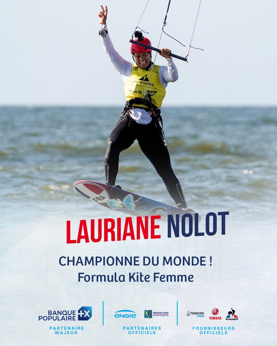 FFVoile's tweet photo. 🌟 CHAMPIONNE DU MONDE !!

⚡️ Quelle magnifique performance ! 

🇫🇷 Félicitations Lauriane ! https://t.co/B3VFpOK9d1