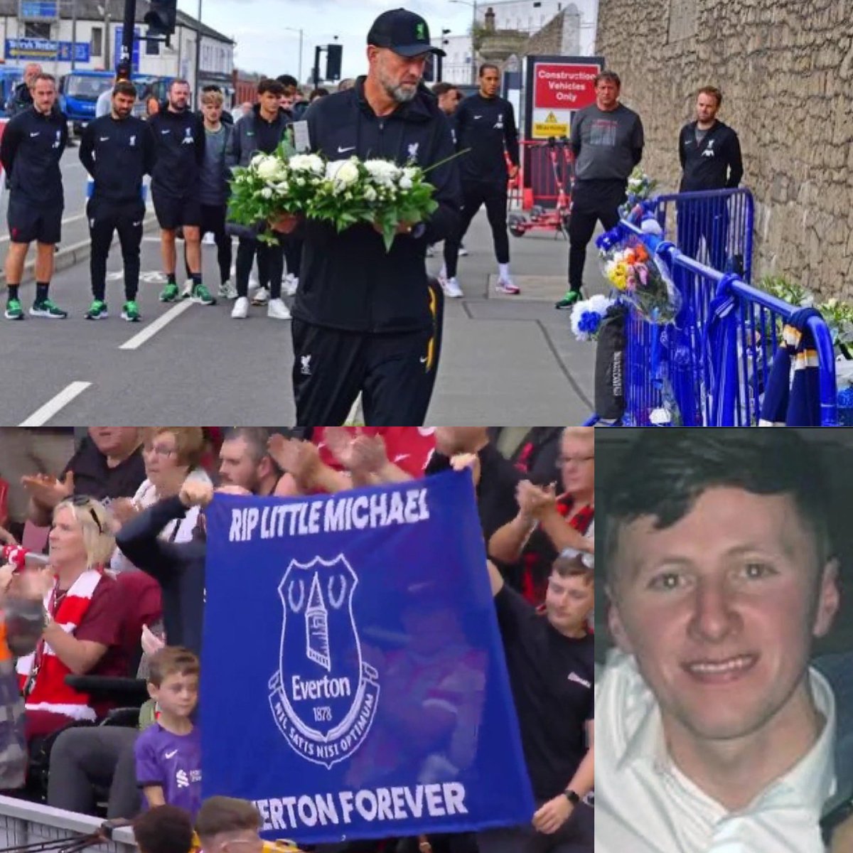 Michael Jones era un hincha de Everton de 26 años que trabajaba en las obras para la construcción del nuevo estadio. La semana pasada, falleció tras un accidente en la obra. 

Todo el plantel del Liverpool fue a llevarle un arreglo floral y a rendirle honores. 

Y hoy, al minuto