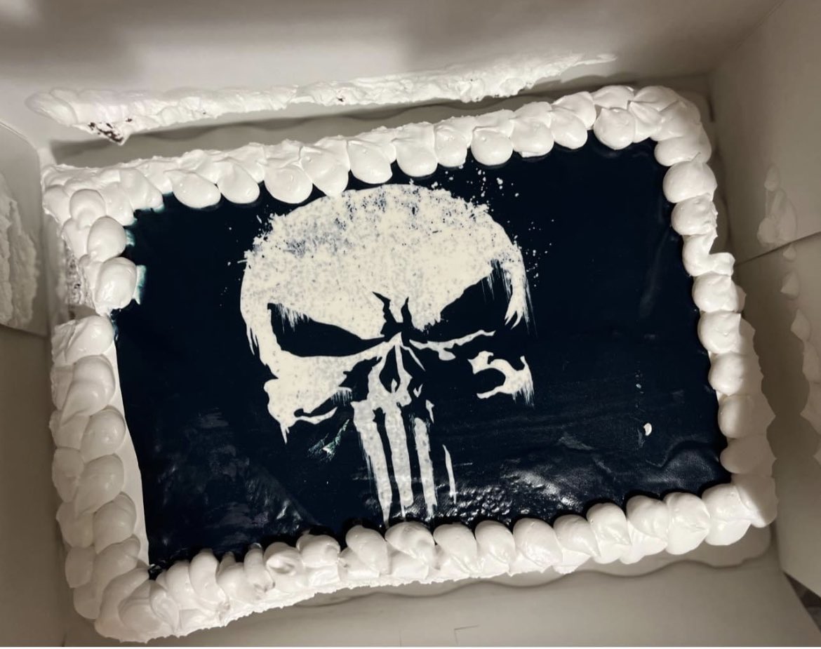 My perfect birthday cake #birthdaycake #thepunisher #frankcastle #Marvel