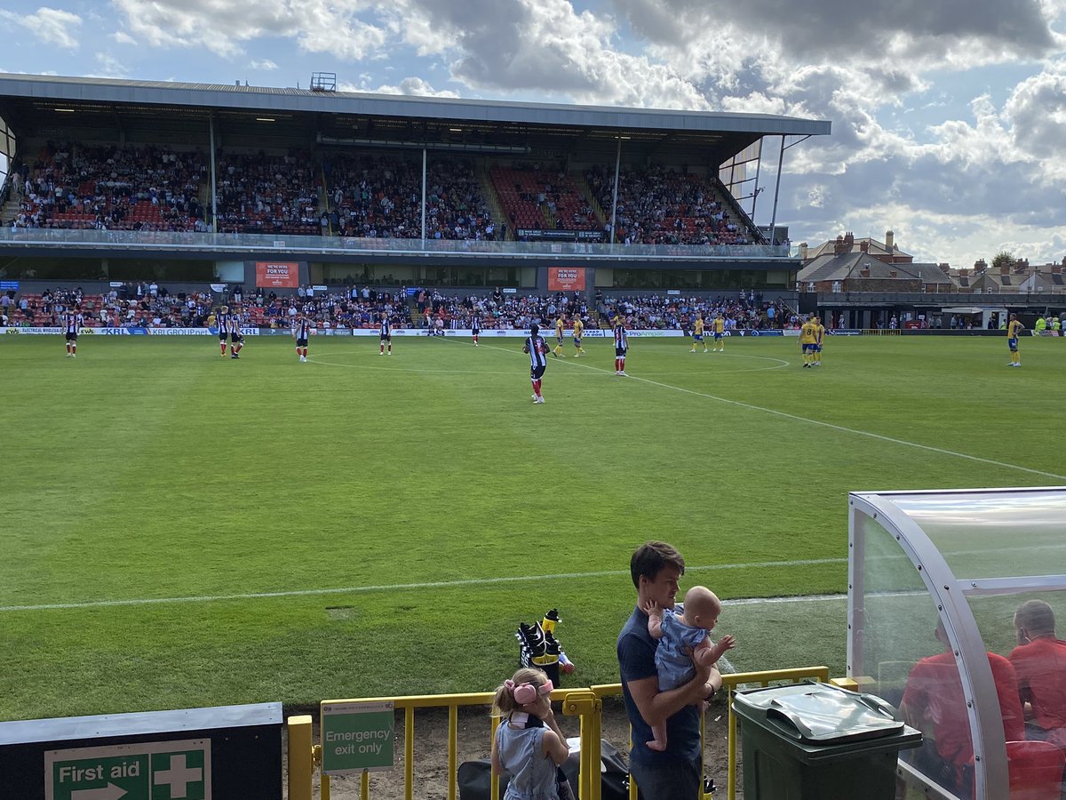 It’s good to be back <a href="/officialgtfc/">Grimsby Town F.C.</a> 
Sunshine and football…..