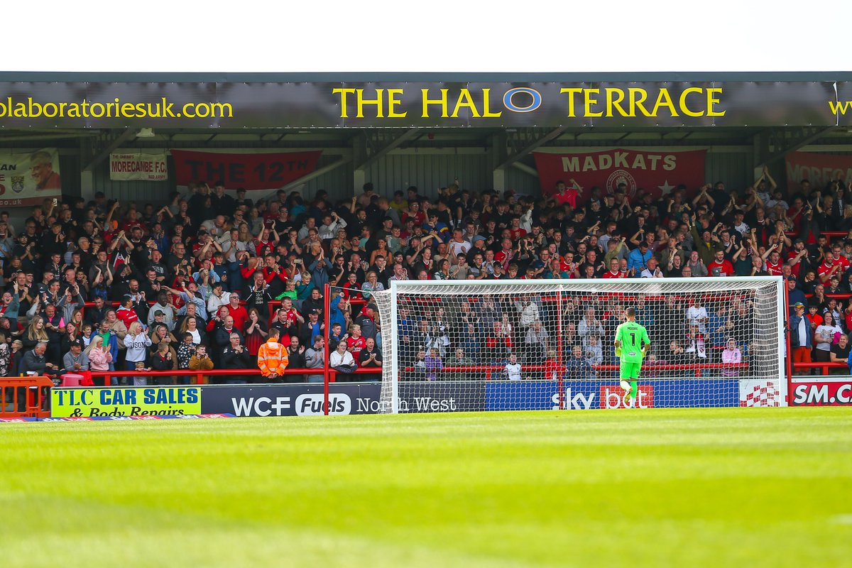 MorecambeFC's tweet photo. 🏟️ Today's attendance is 4,713 (1,600 away).

Keep making yourselves heard! 👏

1-0 | #UTS 🦐 | #MORvBRA https://t.co/sHkcykjK9w