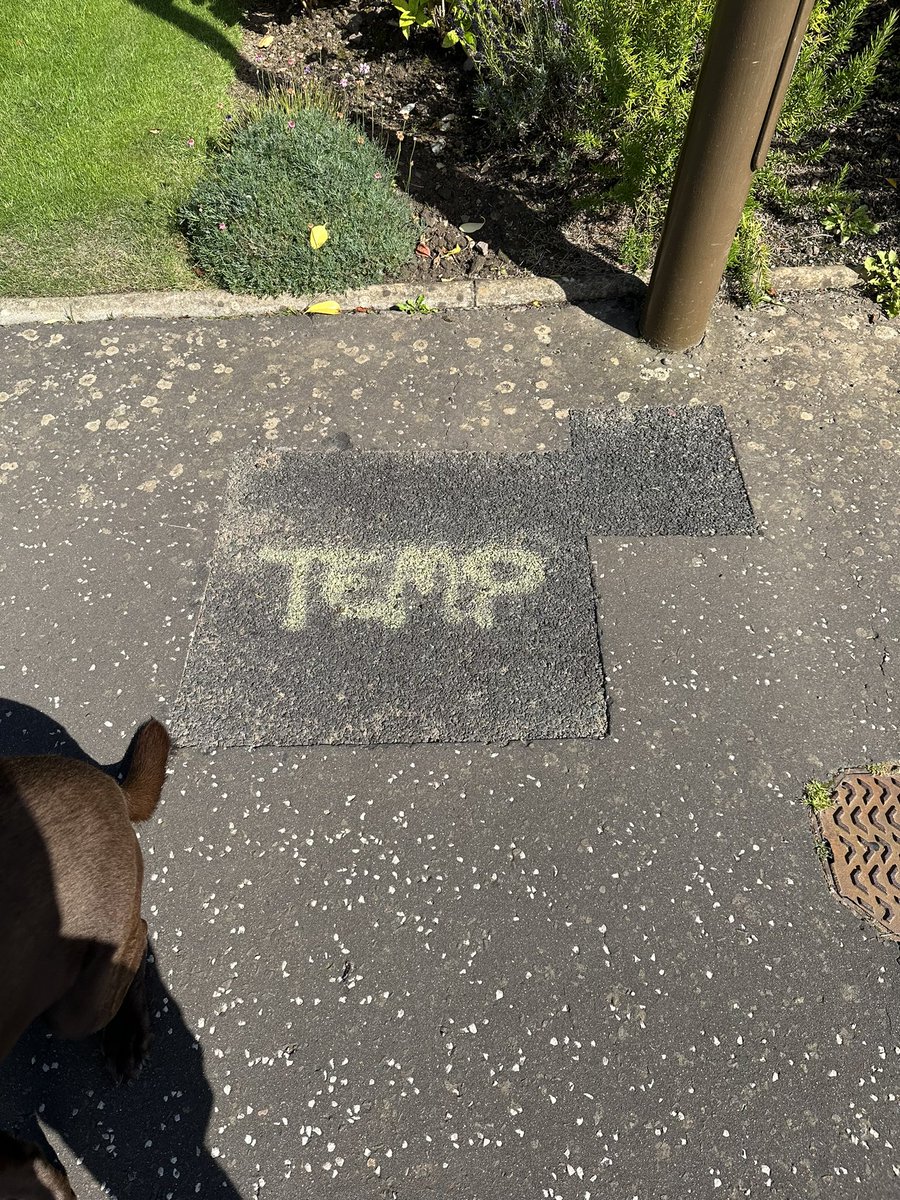craigrrapson's tweet photo. @GoFibre_UK I have asked your around 4 times now over many months to have the temporary pavement repair outside my home completed. Can you please have this fixed! https://t.co/zg273DdY6s