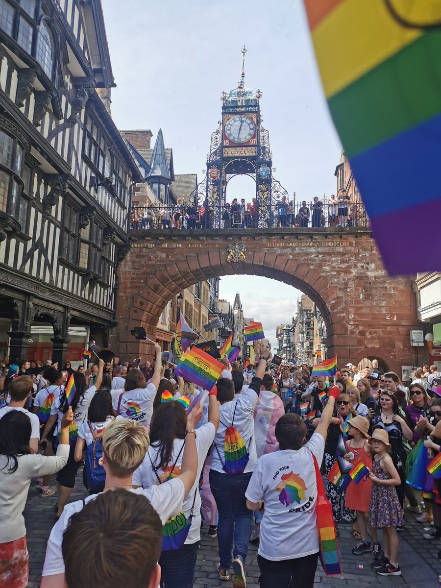 chesterzoo's tweet photo. We’re so proud of our zoo - a place where everyone is encouraged to be their true, authentic selves ❤️

Today, more than 100 members of our zoo team, along with friends &amp; family, marched together at #ChesterPride to support love, equality, inclusion &amp; being proud of who we are 🌈 https://t.co/pWydvjrt2U