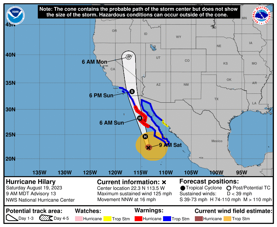realwxforecast's tweet photo. Quick Saturday Morning Update - By now, the media, @NWSLosAngeles , @NWSSanDiego has informed most people that the @NHC_Pacific has shifted the path of #Hilary a tad eastward. What this means is, and I have been saying this for last few days on this thread, is the main impact of #Hilary will be felt east of the MAJOR MOUNTAIN ranges - @SanBernardinoNF @MtBaldyResort, etc eastward into the deserts and into Nevada. She has accelerated, so this impact will start to be felt later today into tonight, but should be out of the SoCal area by Monday am. 

I have put the totals of the GEFS down on the images below for rain, wind speeds as well and added the ICON map.

Folks - The models are all over the place with rain totals. West of the MAJOR mountains will get a good amount of rain, but the winds will be far less, than on the eastside of the major mountains. The eastward movement of #Hilary will also bring the major mountains copious amounts of rain due to the orographic lifting

The @NHC_Pacific  will release an update later this morning on the path of , so will give everyone a mid-day update. For now, if you west of the major mountain ranges in SoCal and the Southwest, you will have less winds to deal with and maybe lower rain totals.

Again, subject to change. Next update will be around noon time!

Stay Safe!

@RickDickertWX @AlexBistonTV @tvdave @kcalnews @bensweather @JimCantore @SoCalWXwatcher @BrookeMartell @bensweather @805Weather @CAStormLover @cartermurphy218 @ReedTimmerAccu
