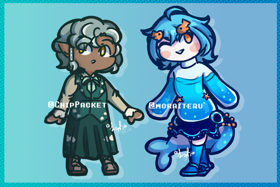 Congrats to <a href="/ChipPacket/">Chip</a> and <a href="/moraiteru/">Moraiteru - Working on comms! 🎀</a> ! I loved drawing both of your OCs!
Thanks to everyone who entered!