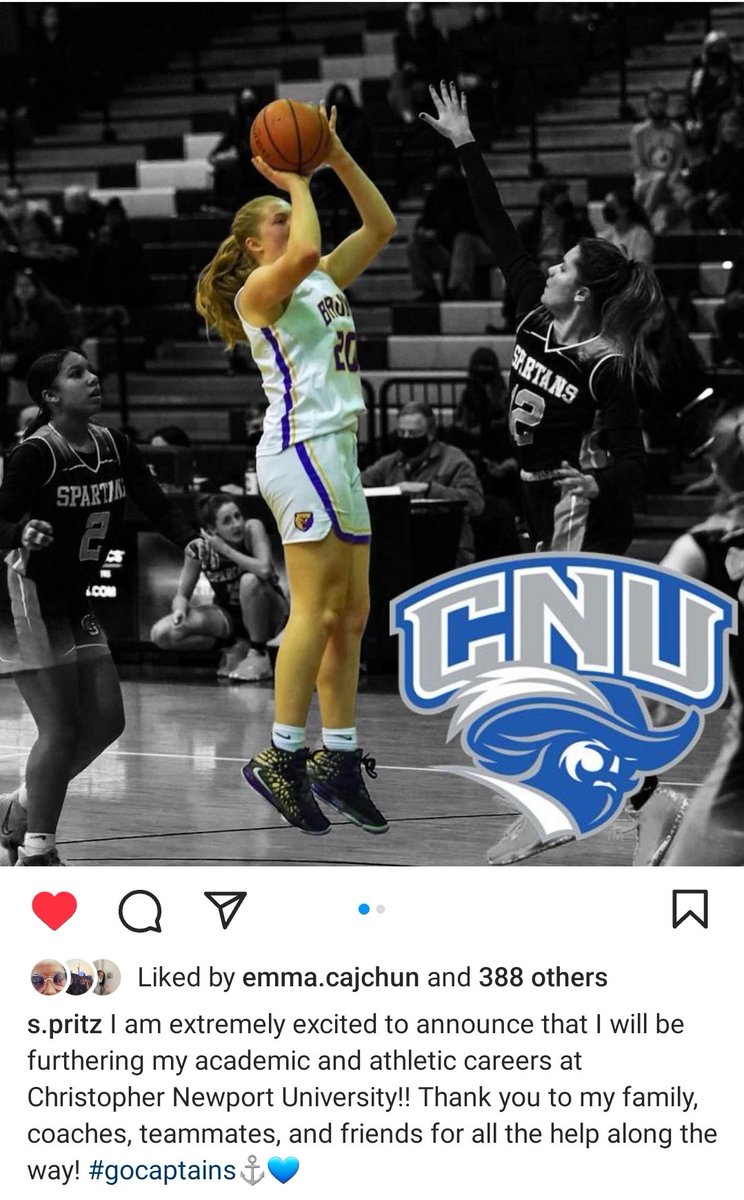 Lake Braddock GBB (@lakebraddockgbb) on Twitter photo Congratulations to senior Sarah Pritz on her commitment to <a href="/cnuwbb/">Christopher Newport WBB</a>! So proud! 🫡⚓️💙🩶
#BruinsGBB 🐻💜💛 Congratulations to senior Sarah Pritz on her commitment to <a href="/cnuwbb/">Christopher Newport WBB</a>! So proud! 🫡⚓️💙🩶
#BruinsGBB 🐻💜💛