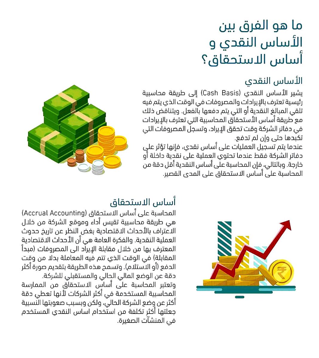 الفرق بين الأساس النقدي وأساس الاستحقاق